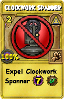 Wizard101 Myth spell card: Clockwork Spanner, Spell ID 3512