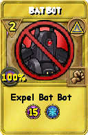 Wizard101 Myth spell card: Bat Bot, Spell ID 3257