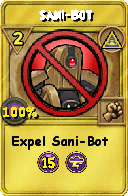 Wizard101 Myth spell card: Sani-Bot, Spell ID 3202