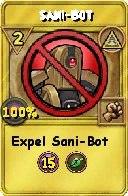Wizard101 Myth spell card: Sani-Bot, Spell ID 3232