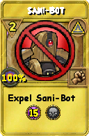 Wizard101 Myth spell card: Sani-Bot, Spell ID 3238