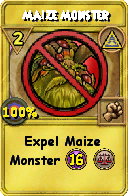 Wizard101 Myth spell card: Maize Monster, Spell ID 3240