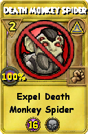 Wizard101 Myth spell card: Death Monkey Spider, Spell ID 3225