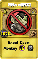 Wizard101 Myth spell card: Doom Monkey, Spell ID 3230