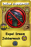Wizard101 Myth spell card: Dream Jabberwock, Spell ID 3258