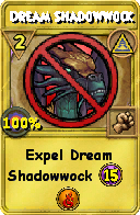 Wizard101 Myth spell card: Dream Shadowwock, Spell ID 3204