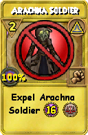 Wizard101 Myth spell card: Arachna Soldier, Spell ID 3249