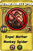 Wizard101 Myth spell card: Mother Monkey Spider, Spell ID 3255