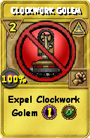 Wizard101 Myth spell card: Clockwork Golem, Spell ID 3023