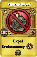 Wizard101 Myth spell card: Krokomummy, Spell ID 3025