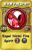 Wizard101 Myth spell card: Nirini Fire Spirit, Spell ID 3022