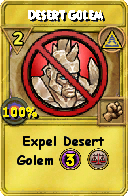 Wizard101 Myth spell card: Desert Golem, Spell ID 3020