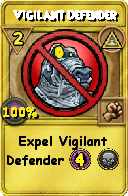 Wizard101 Myth spell card: Vigilant Defender, Spell ID 3018