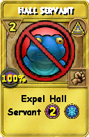 Wizard101 Myth spell card: Hall Servant, Spell ID 3015