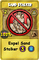 Wizard101 Myth spell card: Sand Stalker, Spell ID 3024