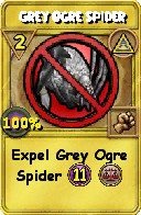 Wizard101 Myth spell card: Grey Ogre Spider, Spell ID 3544