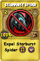 Wizard101 Myth spell card: Starburst Spider, Spell ID 3540