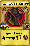 Wizard101 Myth spell card: Amedras Lightstep, Spell ID 3549