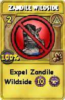 Wizard101 Myth spell card: Zandile Wildside, Spell ID 3548