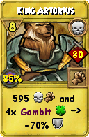 Wizard101 Death spell card: King Artorius, Spell ID 3245