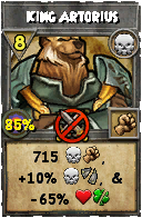 Wizard101 Death spell card: King Artorius, Spell ID 3265