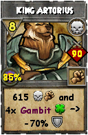 Wizard101 Death spell card: King Artorius, Spell ID 3193
