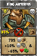 Wizard101 Death spell card: King Artorius, Spell ID 3267
