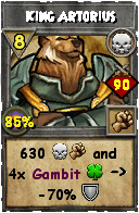 Wizard101 Death spell card: King Artorius, Spell ID 3196