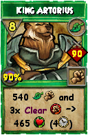 Wizard101 Life spell card: King Artorius, Spell ID 3714