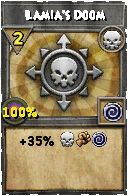 Wizard101 Death spell card: Lamia's Doom, Spell ID 3599
