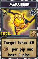 Wizard101 Shadow spell card: Mana Burn, Spell ID 3142