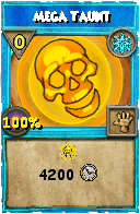 Wizard101 Ice spell card: Mega Taunt, Spell ID 3651