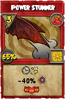 Wizard101 Fire spell card: Power Stunner, Spell ID 3071