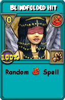 Wizard101 Fire spell card: Blindfolded Hit, Spell ID 3709