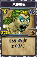 Wizard101 Shadow spell card: Medusa, Spell ID 3702