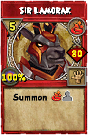 Wizard101 Fire spell card: Sir Lamorak, Spell ID 3484