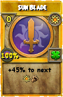 Wizard101 Sun spell card: Sun Blade, Spell ID 3184