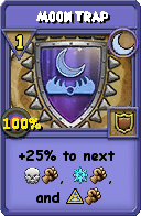 Wizard101 Moon spell card: Moon Trap, Spell ID 3406