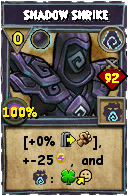 Wizard101 Shadow spell card: Shadow Shrike, Spell ID 3110