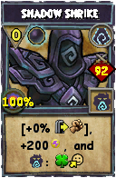 Wizard101 Shadow spell card: Shadow Shrike, Spell ID 3359