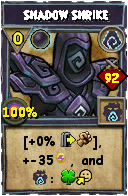 Wizard101 Shadow spell card: Shadow Shrike, Spell ID 3432