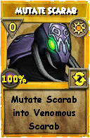 Wizard101 Sun spell card: Mutate Scarab, Spell ID 3050