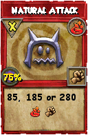 Wizard101 Fire spell card: Natural Attack, Spell ID 3167