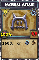 Wizard101 Shadow spell card: Natural Attack, Spell ID 3640