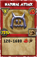 Wizard101 Fire spell card: Natural Attack, Spell ID 3190