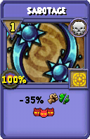 Wizard101 Death spell card: Sabotage, Spell ID 3001