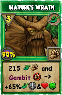Wizard101 Life spell card: Nature's Wrath, Spell ID 3250
