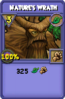 Wizard101 Life spell card: Nature's Wrath, Spell ID 3261