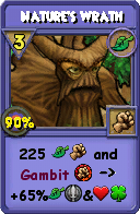 Wizard101 Life spell card: Nature's Wrath, Spell ID 3251