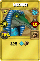 Wizard101 Ice spell card: Nekhbet, Spell ID 3158